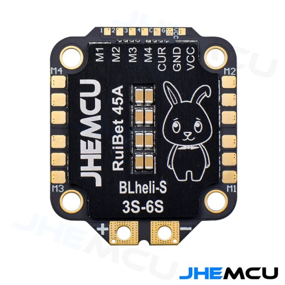 Hot Sale JHEMCU RuiBet 45A 3-6S Lipo BLHELI_S J_H_15.HEX 4in1 Brushless ESC Support Dshot600 30.5mm for RC FPV  Drones Parts DIY